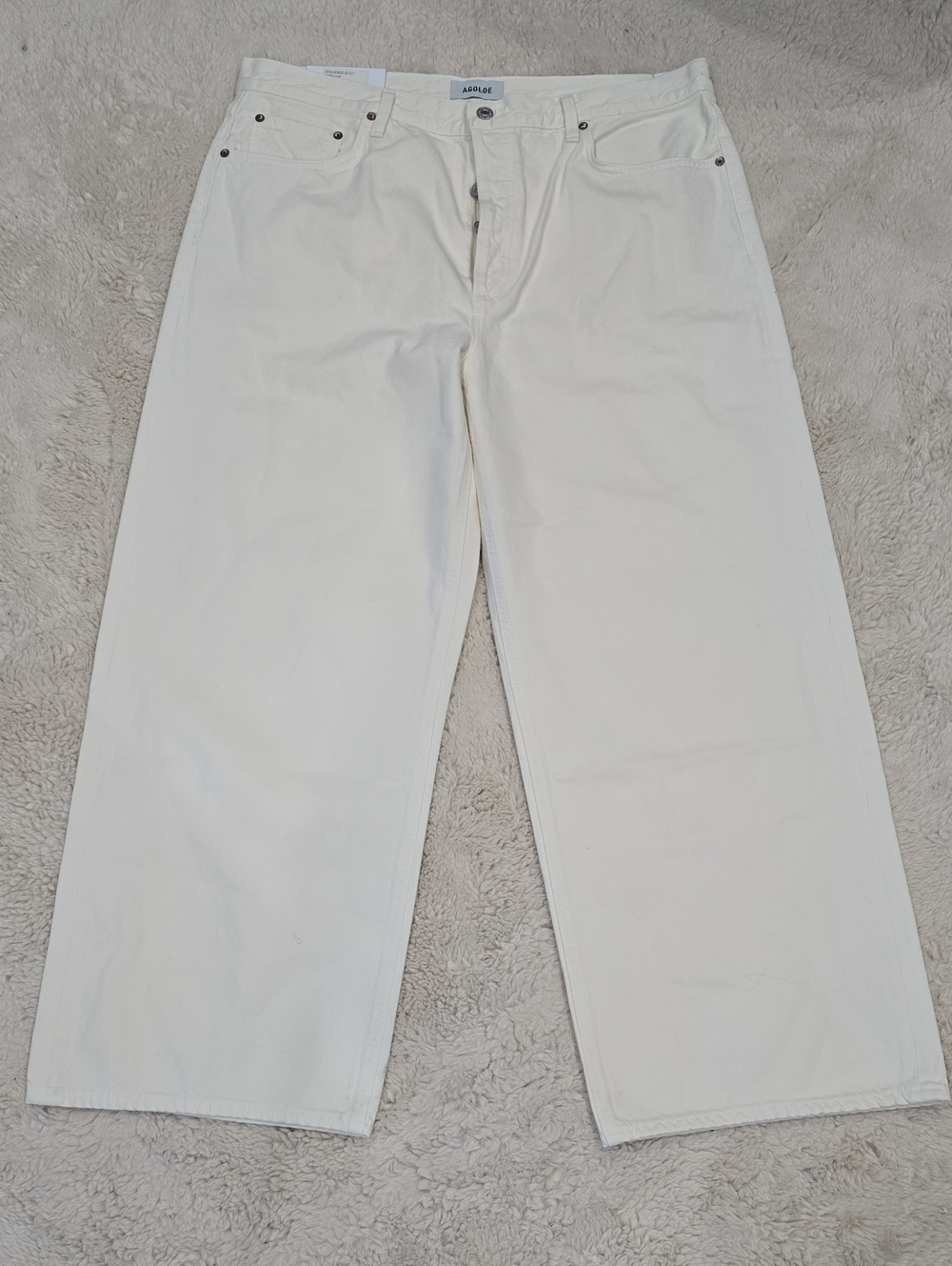 Agolde Wide Leg Jeans in Off-White/Cream